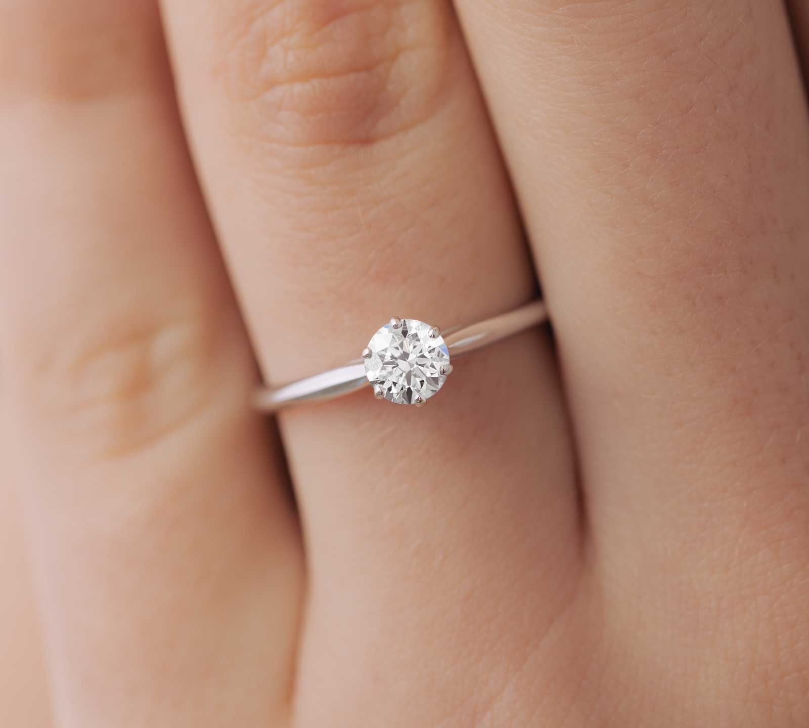 0.50 CT Round Shaped Moissanite Solitaire Engagement Ring 2