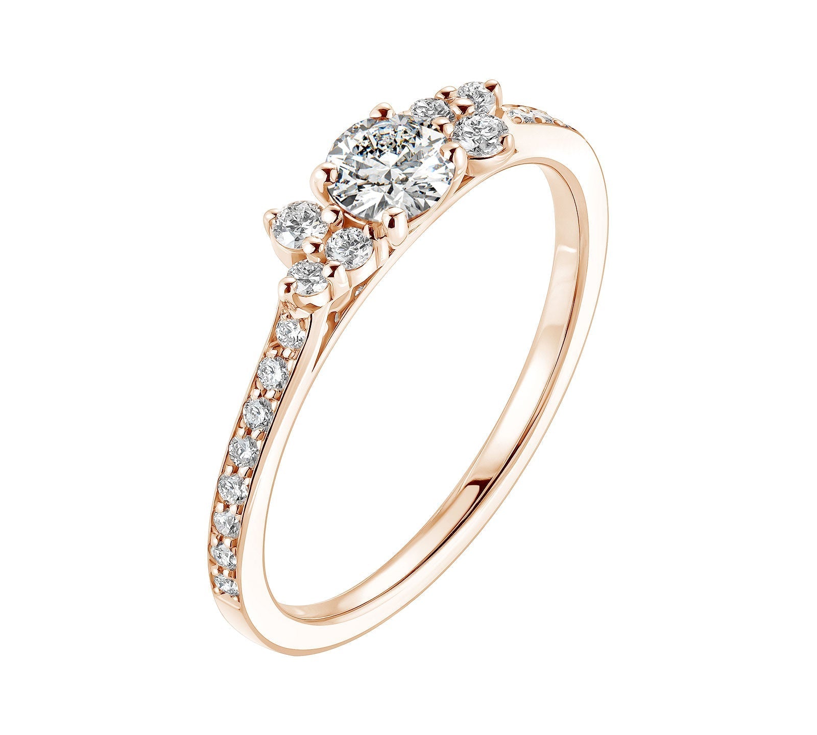 0.25 CT Round Shaped Moissanite Cluster Engagement Ring 2