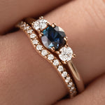 0.37 CT Round Shaped Moissanite Curved Wedding Band 5