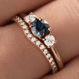 0.37 CT Round Shaped Moissanite Curved Wedding Band 5