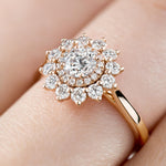 0.50 CT Round Shaped Moissanite Halo Engagement Ring 4