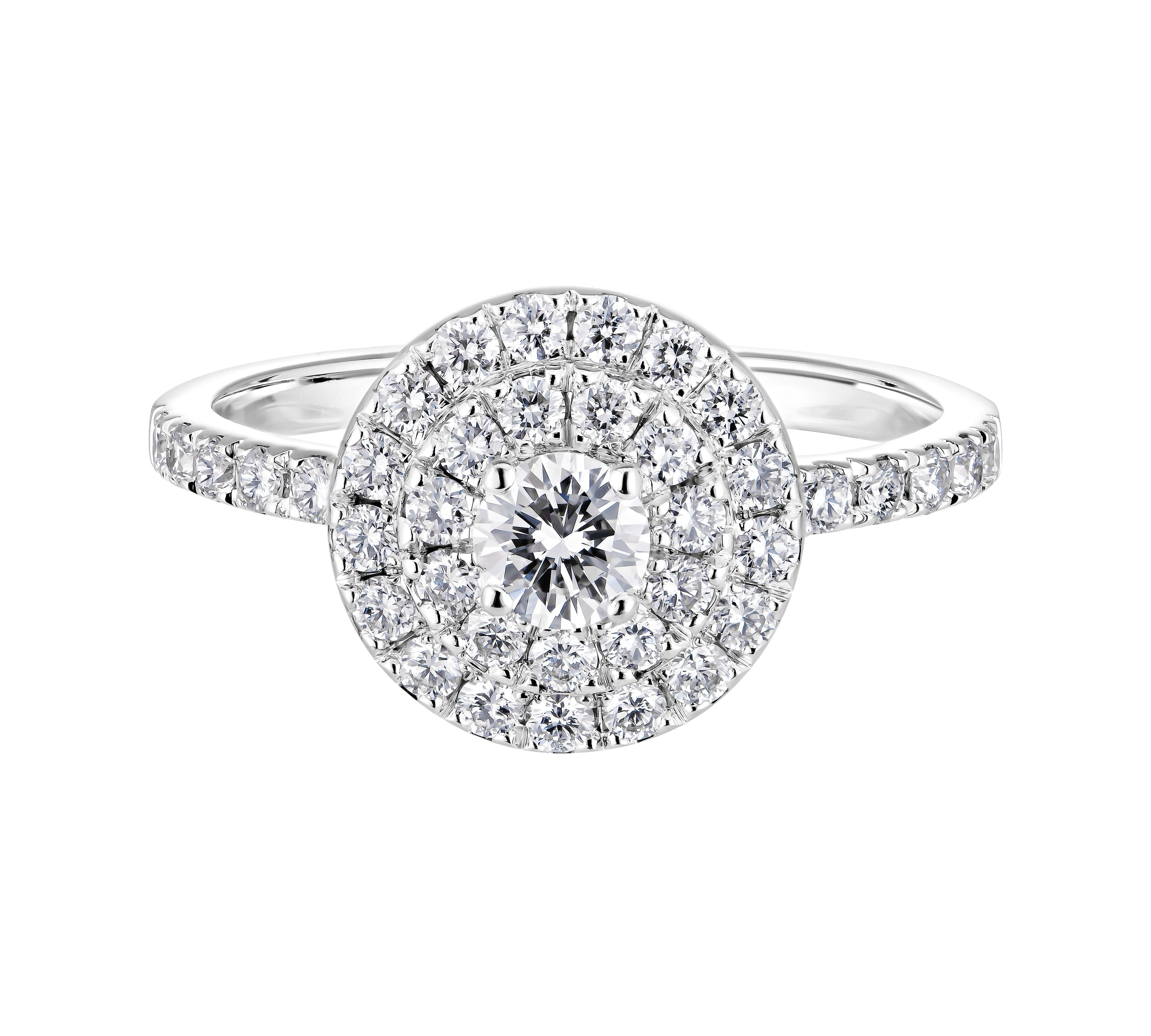 0.25 CT Round Shaped Moissanite Halo Engagement Ring 1
