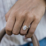 4.0 CT Oval Solitaire Moissanite Engagement Ring 1