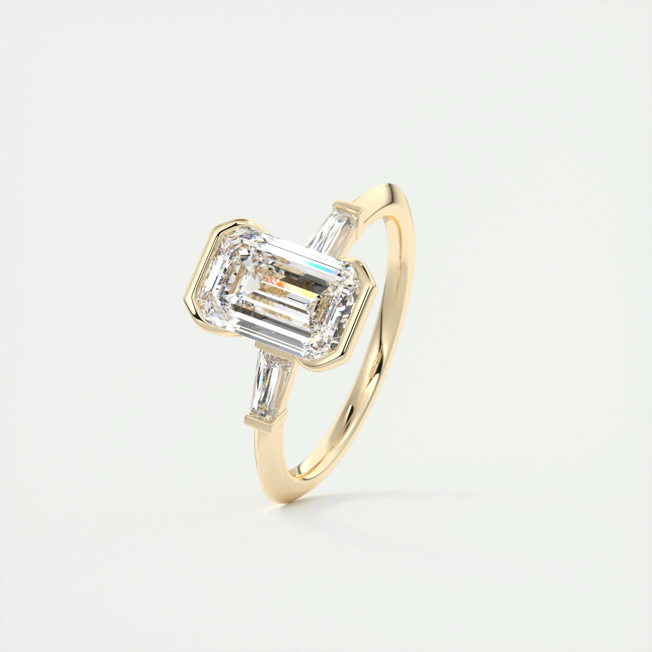 2 CT Emerald Three Stome CVD F/VS1 Diamond Engagement Ring 11