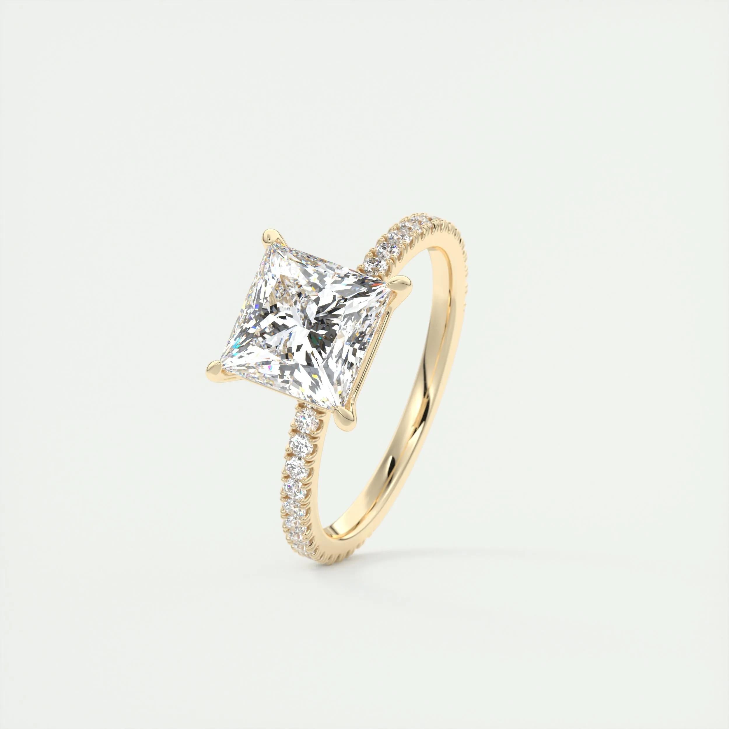 2 CT Princess Solitaire CVD F/VS1 Diamond Engagement Ring 11