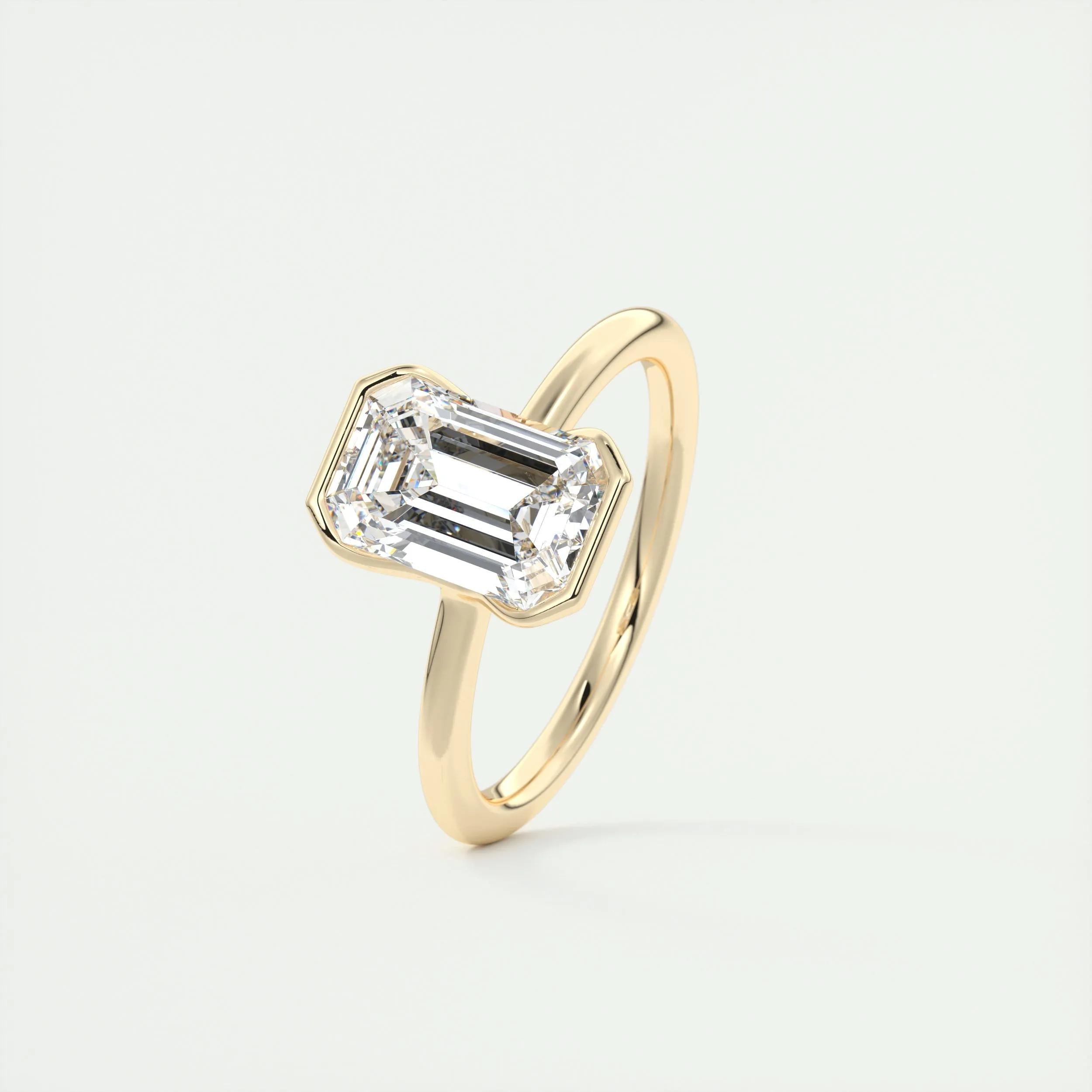 2 CT Emerald Bezel CVD F/VS1 Diamond Engagement Ring 13