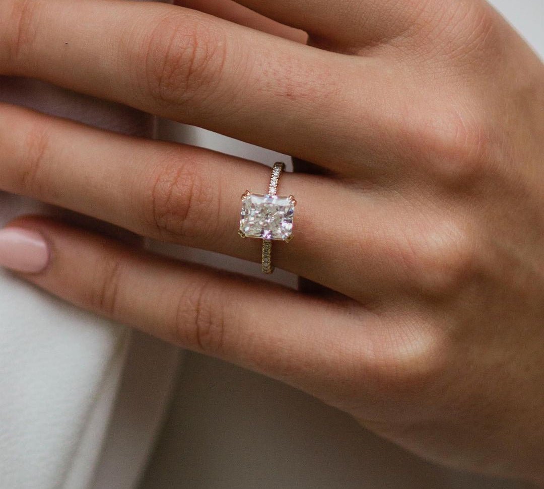 2.40 CT Radiant Solitaire Moissanite Engagement Ring 1