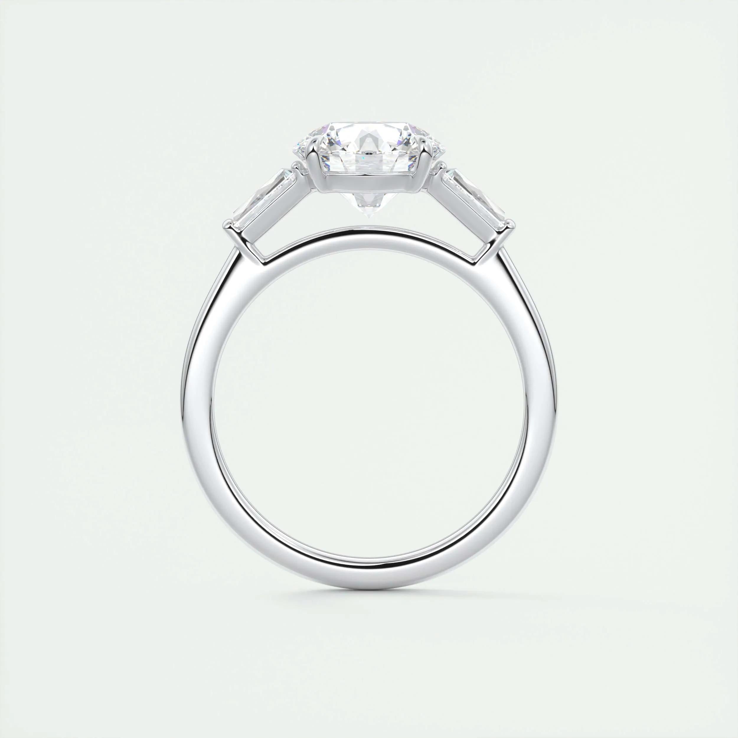 2 CT Round Three Stone CVD F/VS1 Diamond Engagement Ring 7