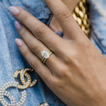 2.70 CT Oval Solitaire Hidden Halo Moissanite Engagement Ring 5