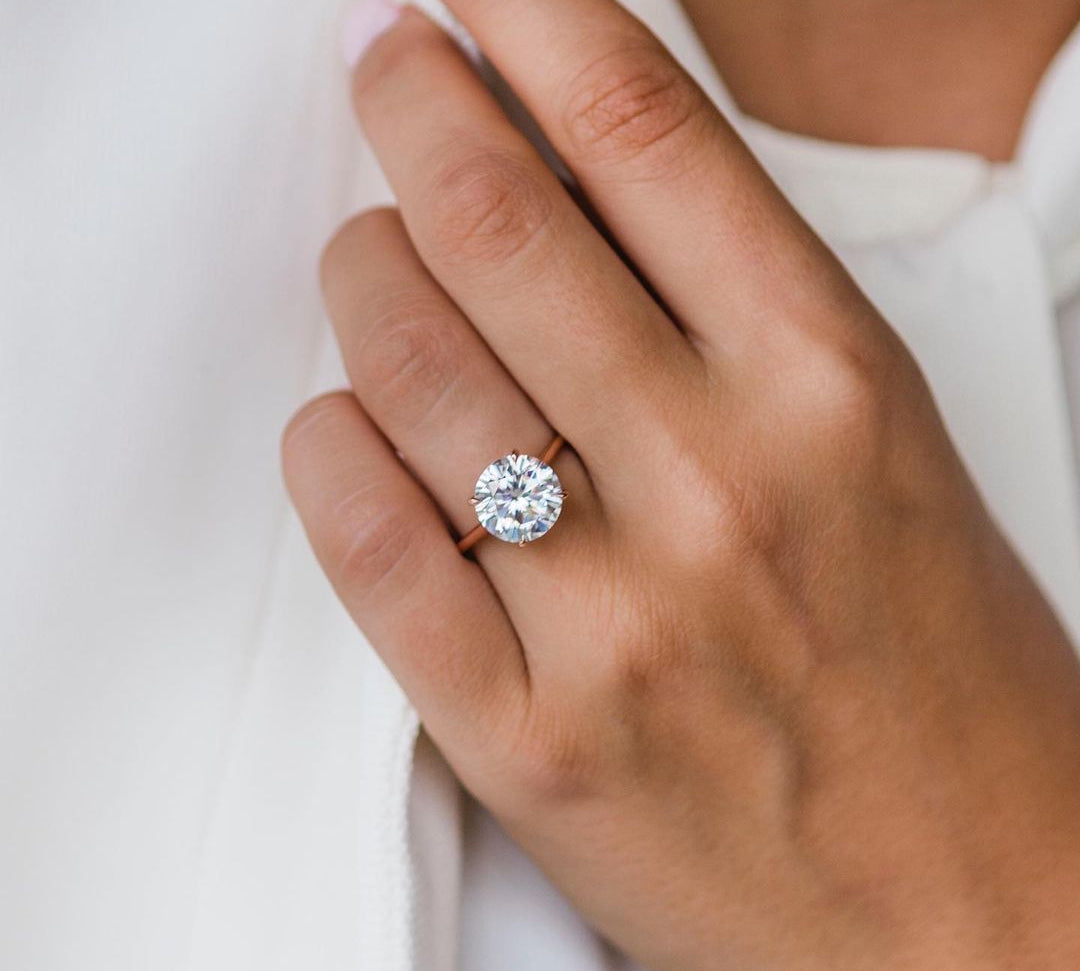 3.10 CT Round Solitaire Moissanite Engagement Ring 1