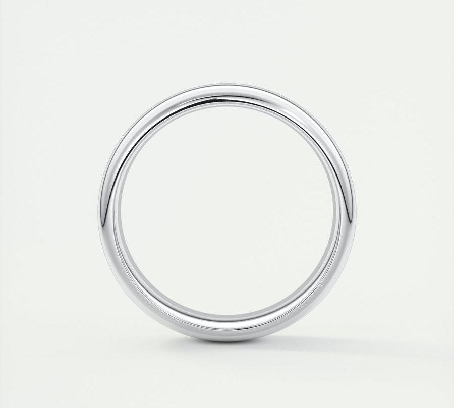 Classic Polished Finish White Gold Men's Band 2