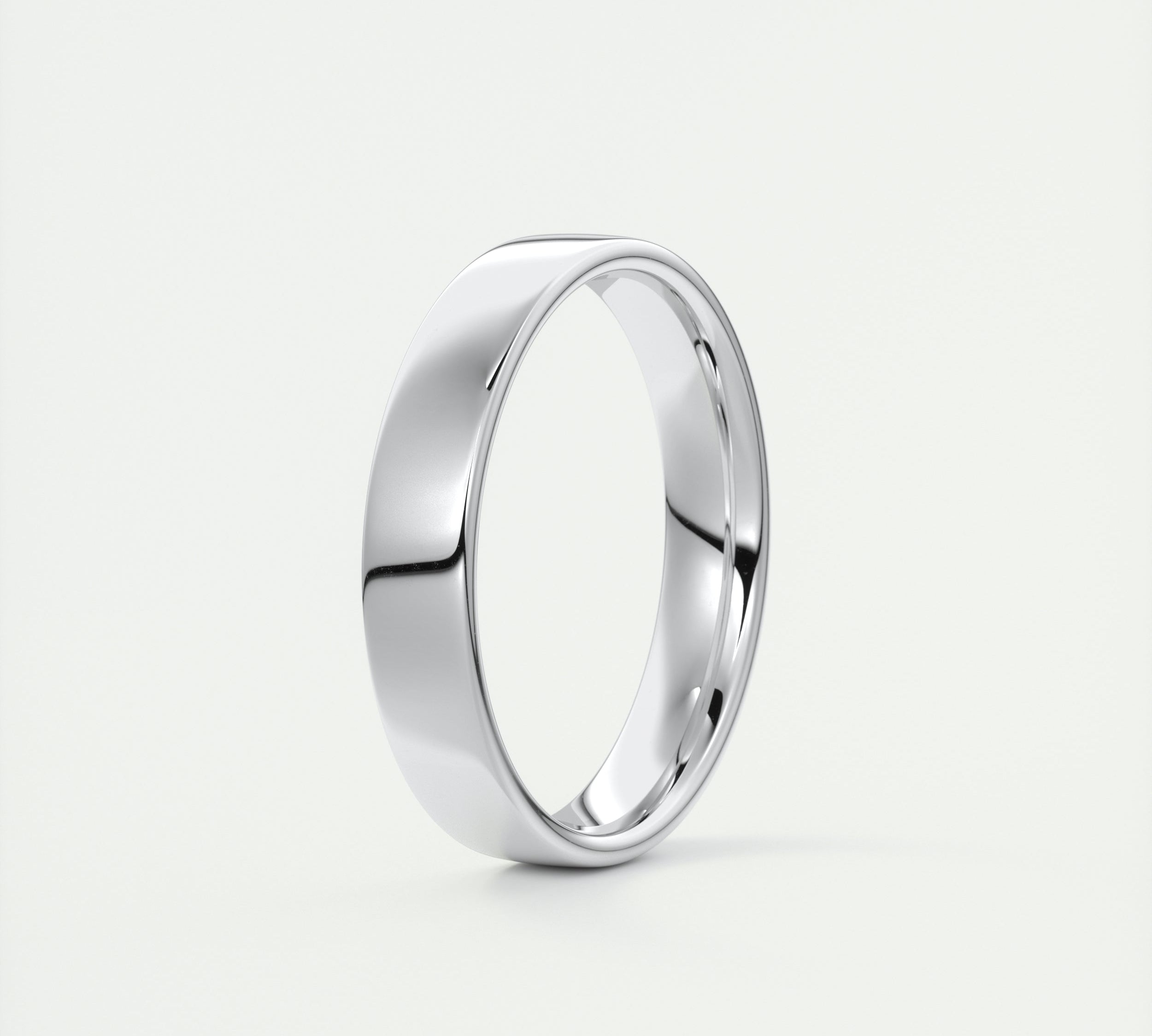 Polished Finish Regular White Gold Men's Band 3