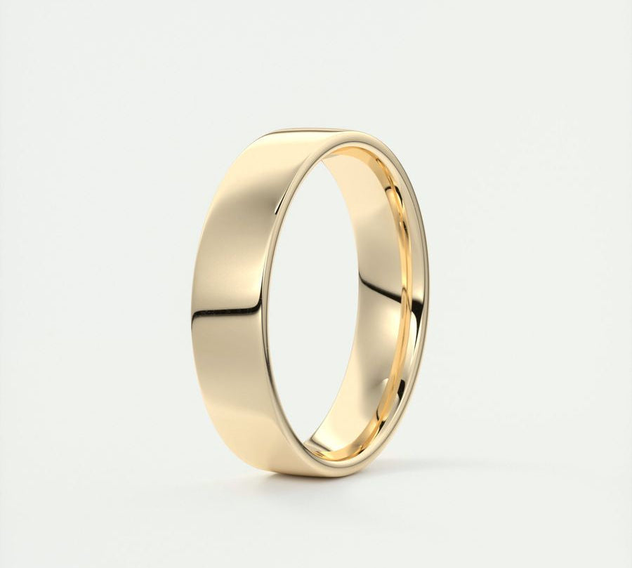 Polished Finish Regular Yellow Gold Men's Band 3