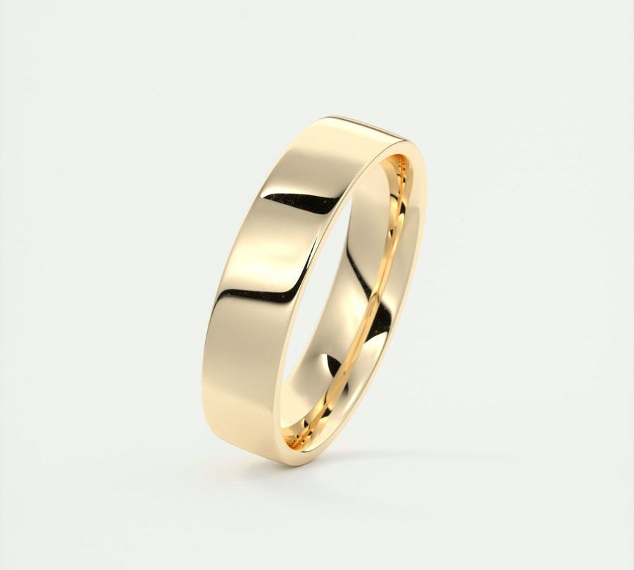 Polished Finish Regular Yellow Gold Men's Band 1