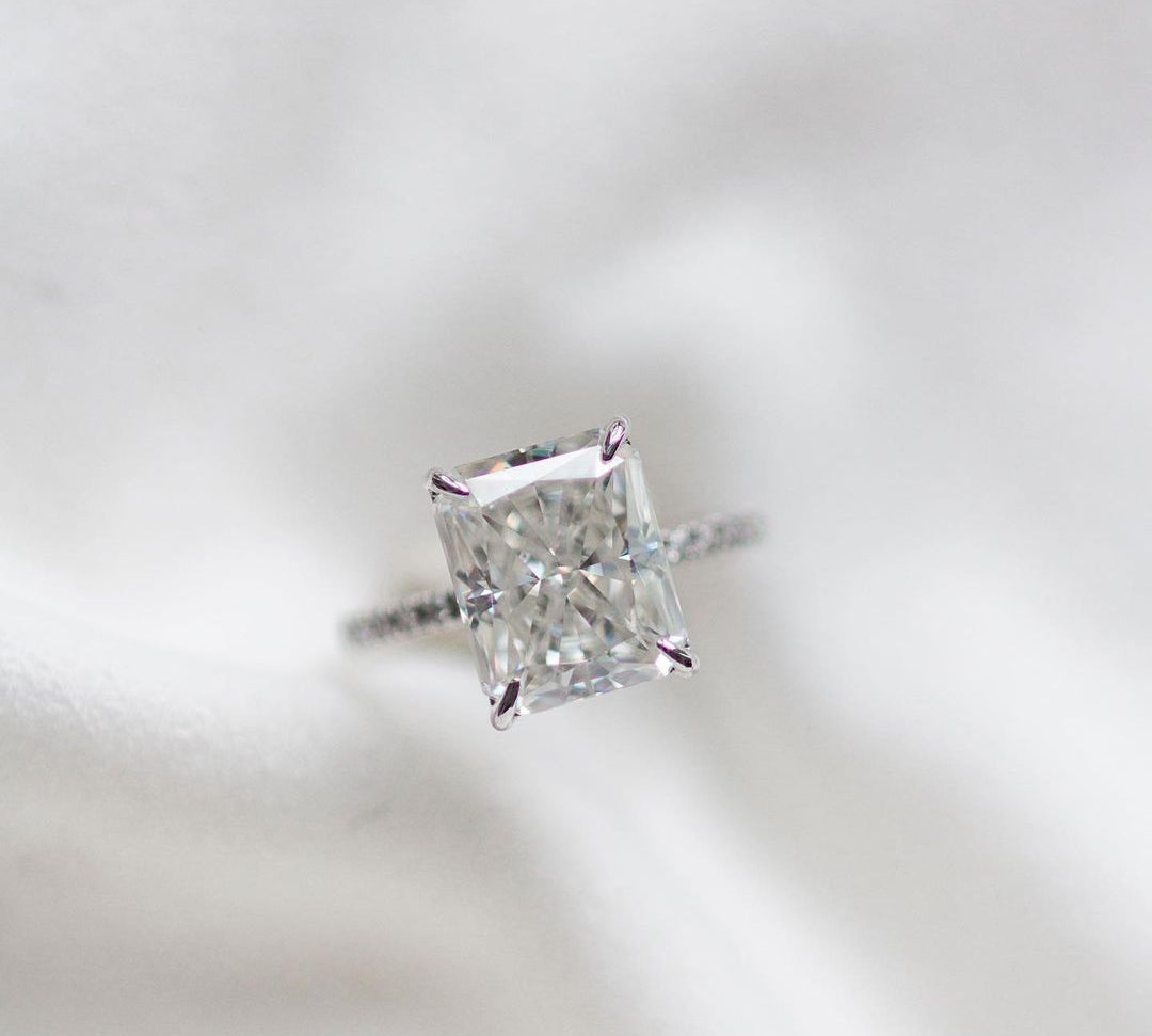 4.79 CT Radiant Cut Solitaire Moissanite Engagement Ring 1