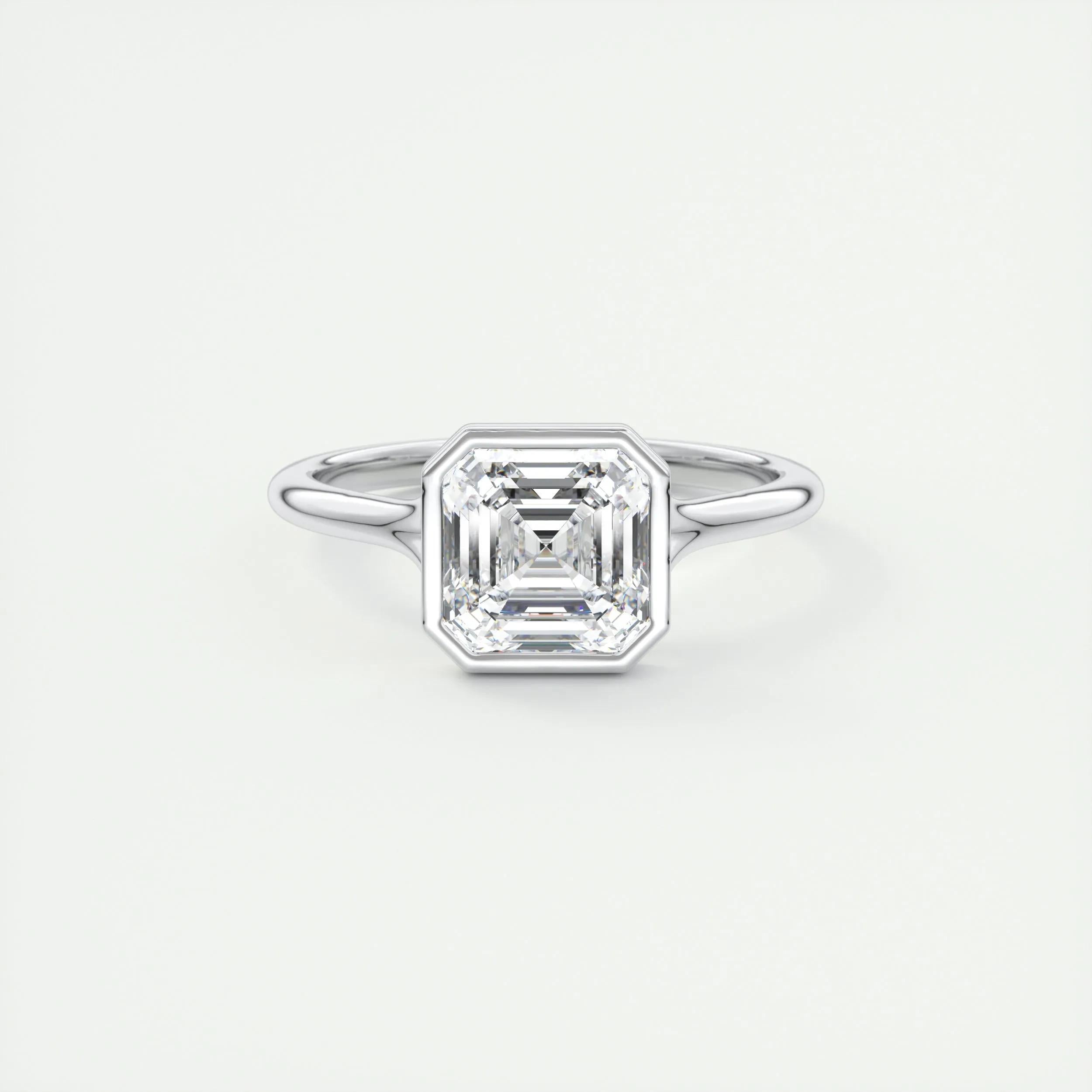 2 CT Asscher Bezel CVD F/VS1 Diamond Engagement Ring 1
