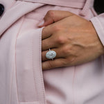 3.85 CT Oval Double Halo Moissanite Engagement Ring 1