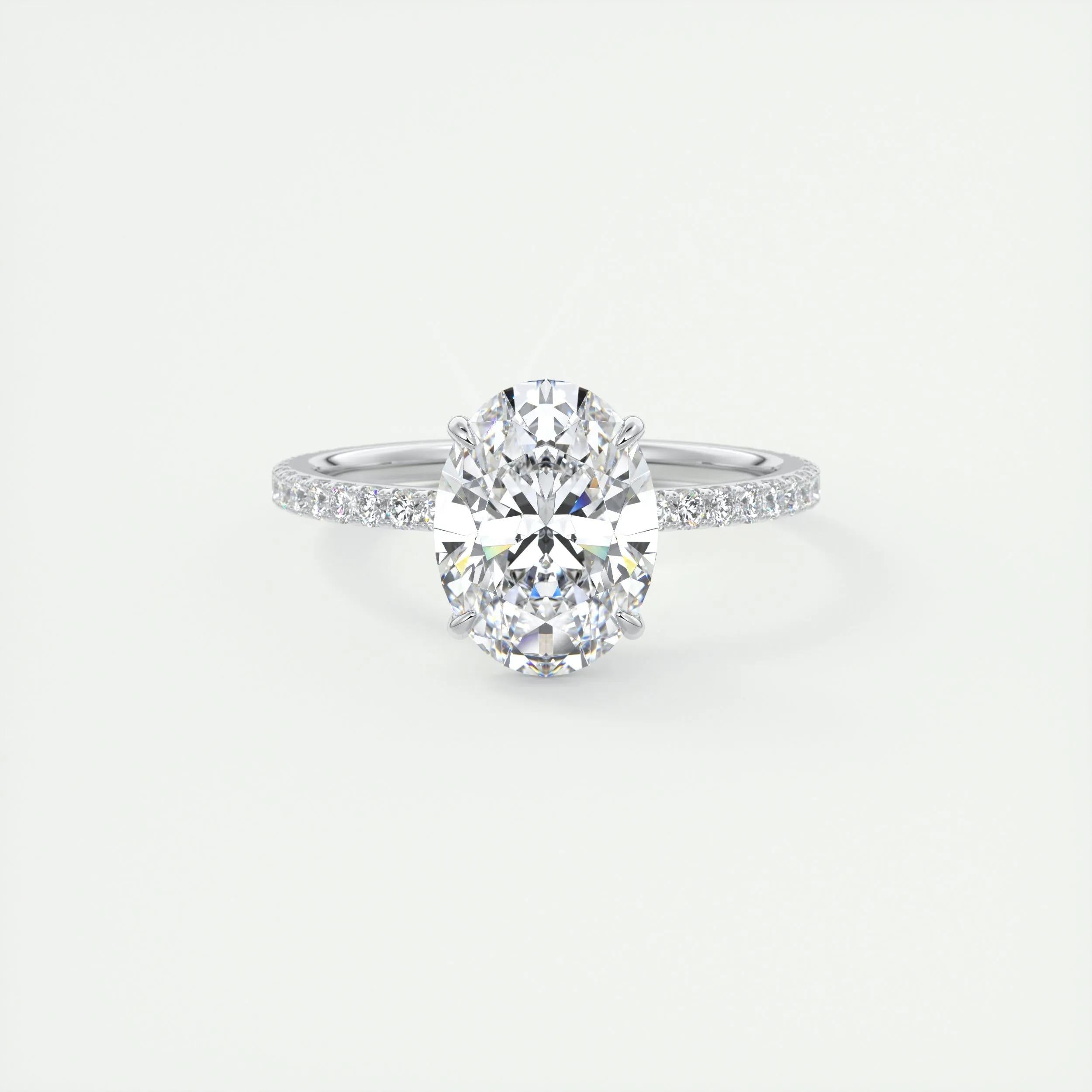 2 CT Oval Solitaire CVD F/VS1 Diamond Engagement Ring 1