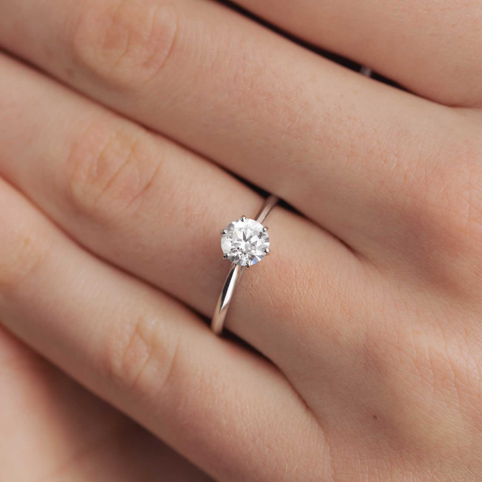 0.80 CT Round Shaped Moissanite Solitaire Engagement Ring 3