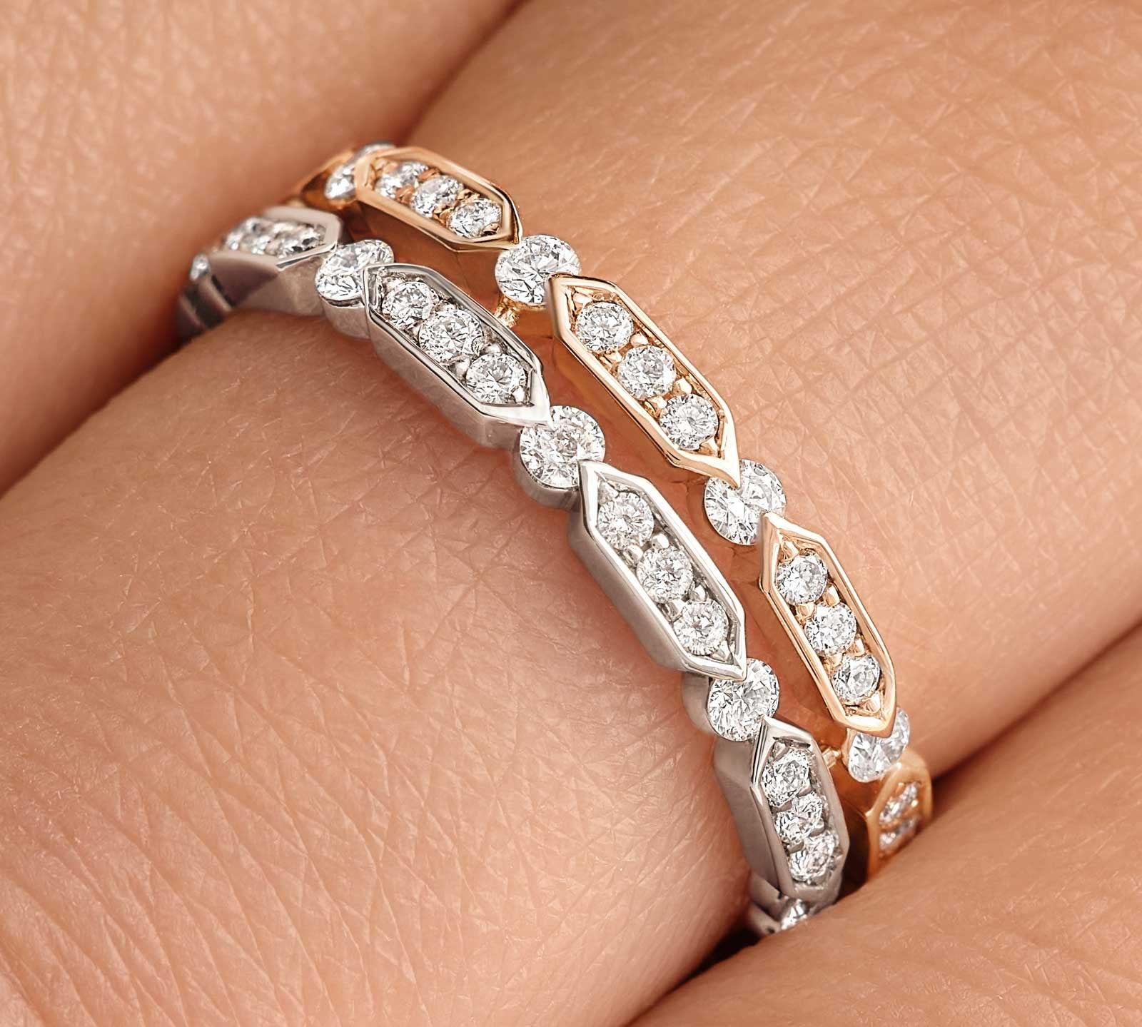 0.72 CT Round Shaped Moissanite Minimalist Wedding Bands 2