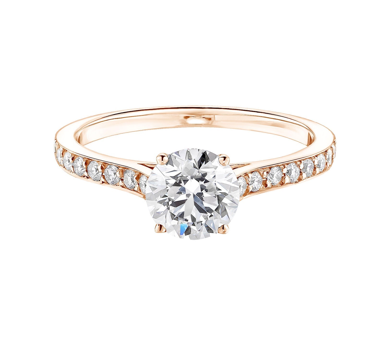 1.01 CT Round Shaped Moissanite Pave Setting Engagement Ring 1