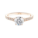 1.01 CT Round Shaped Moissanite Pave Setting Engagement Ring 1