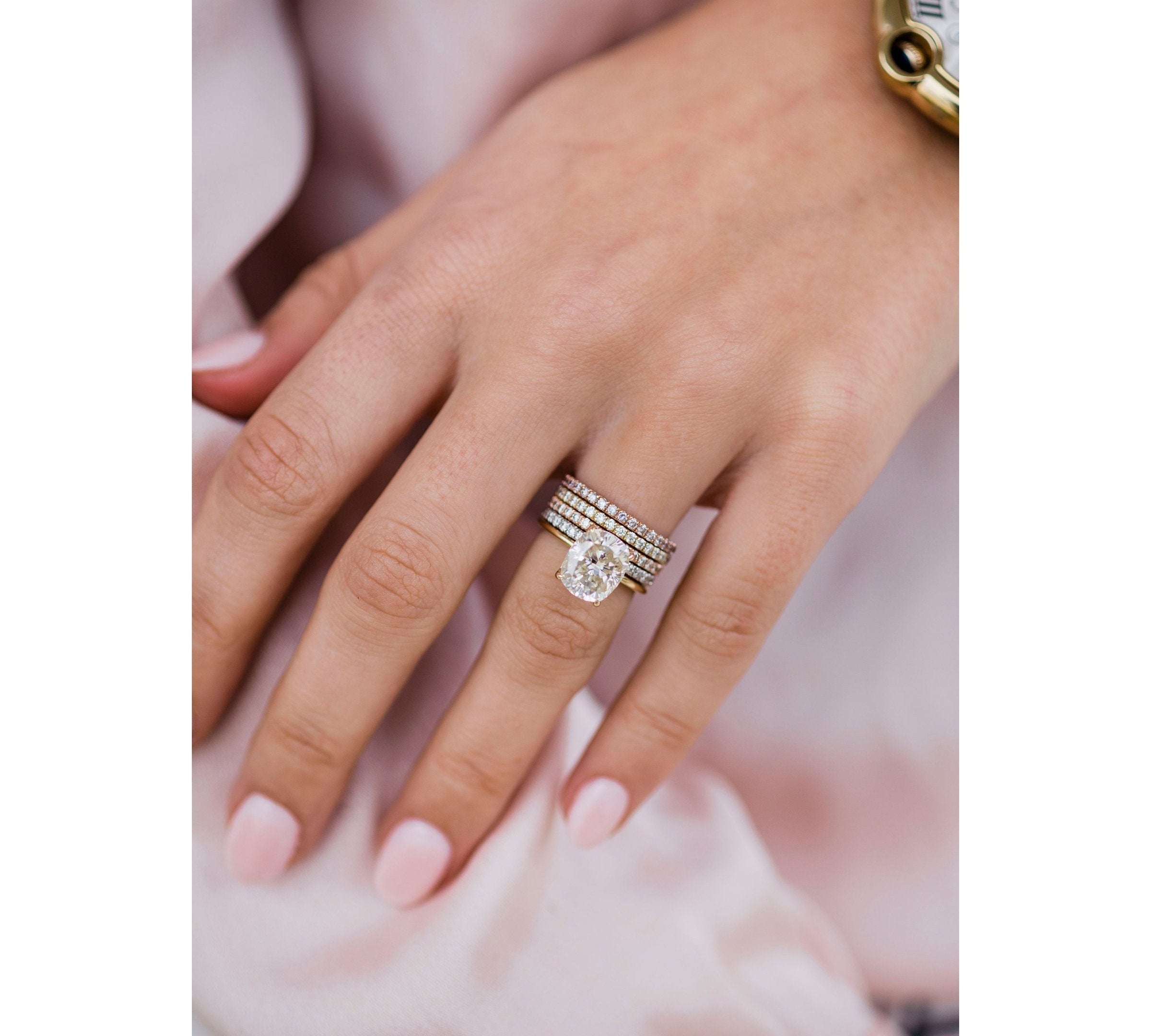 3.15 CT Elongated Cushion Solitaire Moissanite Engagement Ring 2