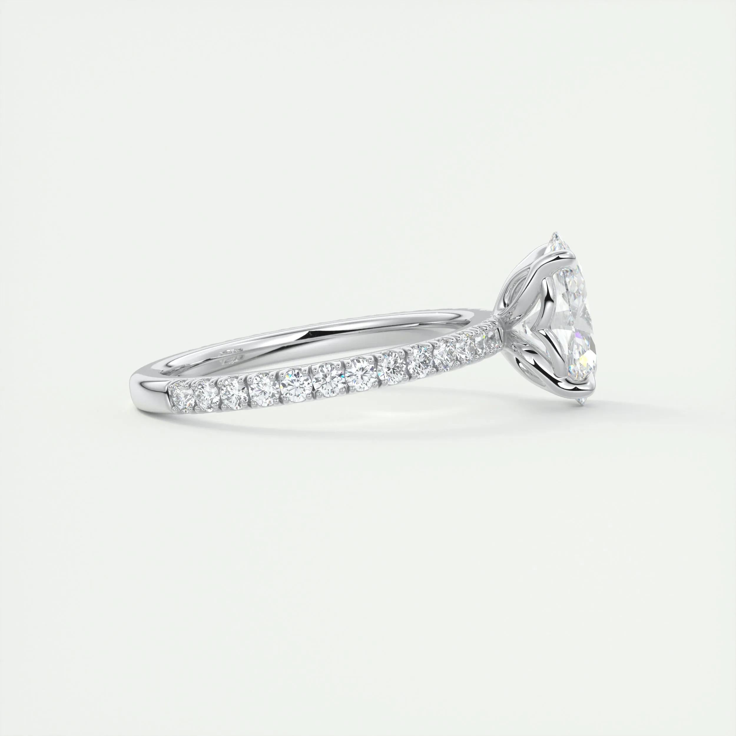 1.5 CT Oval Solitaire CVD F/VS1 Diamond Engagement Ring 2