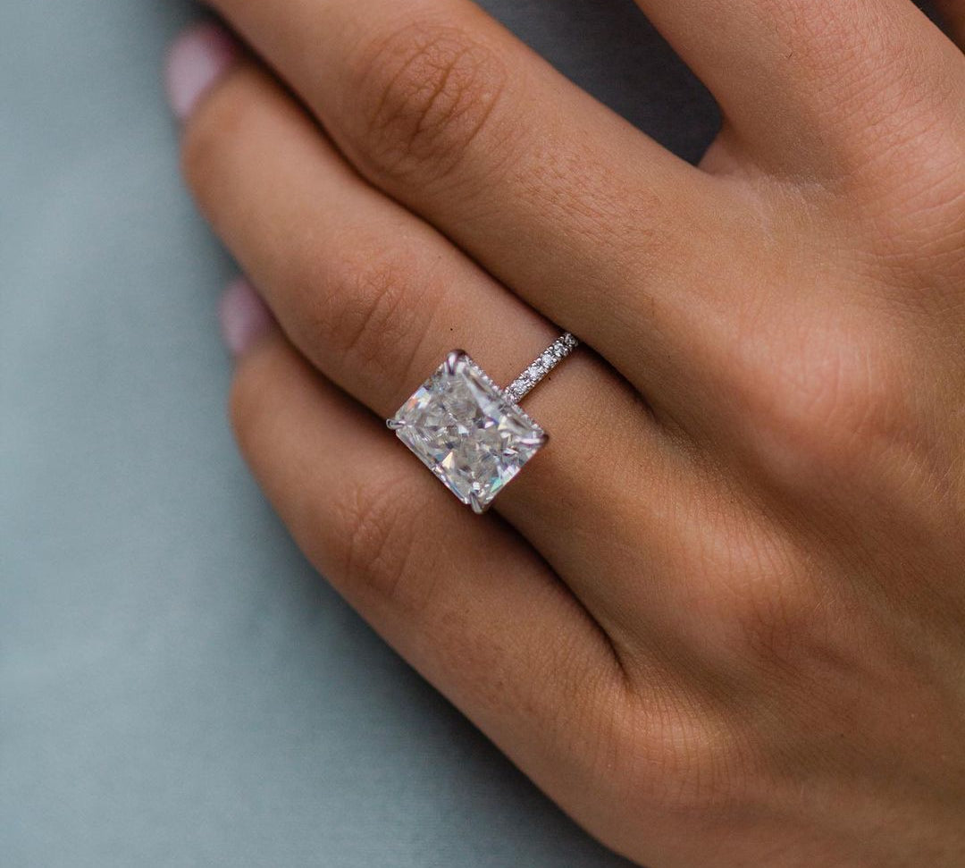 4.79 CT Radiant Cut Solitaire Moissanite Engagement Ring 2