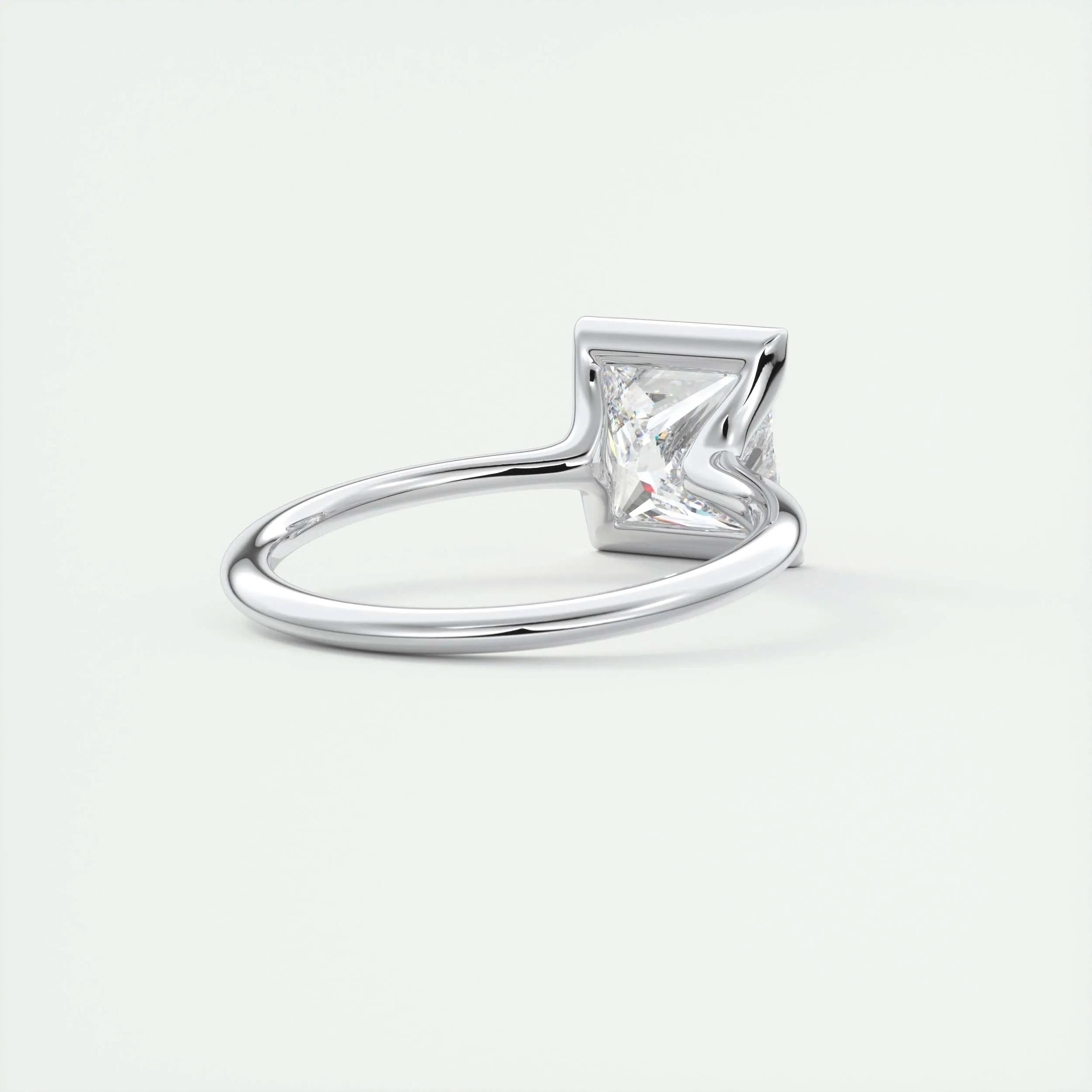 2 CT Princess Solitaire CVD F/VS1 Diamond Engagement Ring 3