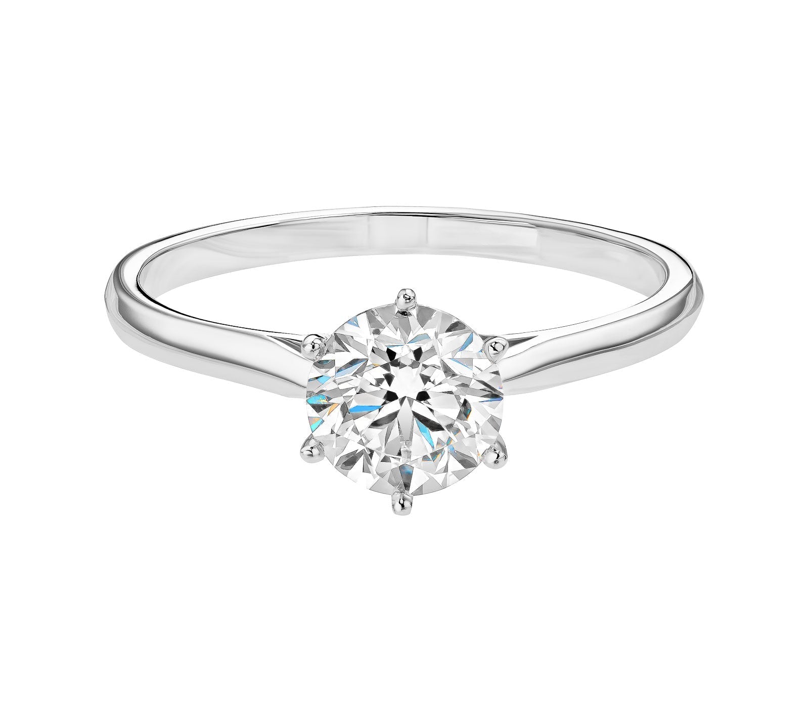 0.80 CT Round Shaped Moissanite Solitaire Engagement Ring 1
