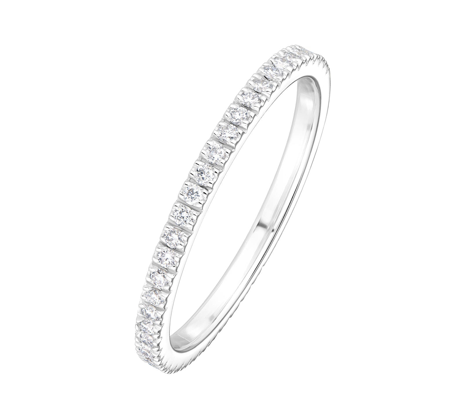 0.20 CT Round Shaped Moissanite Semi Eternity Wedding Band 2