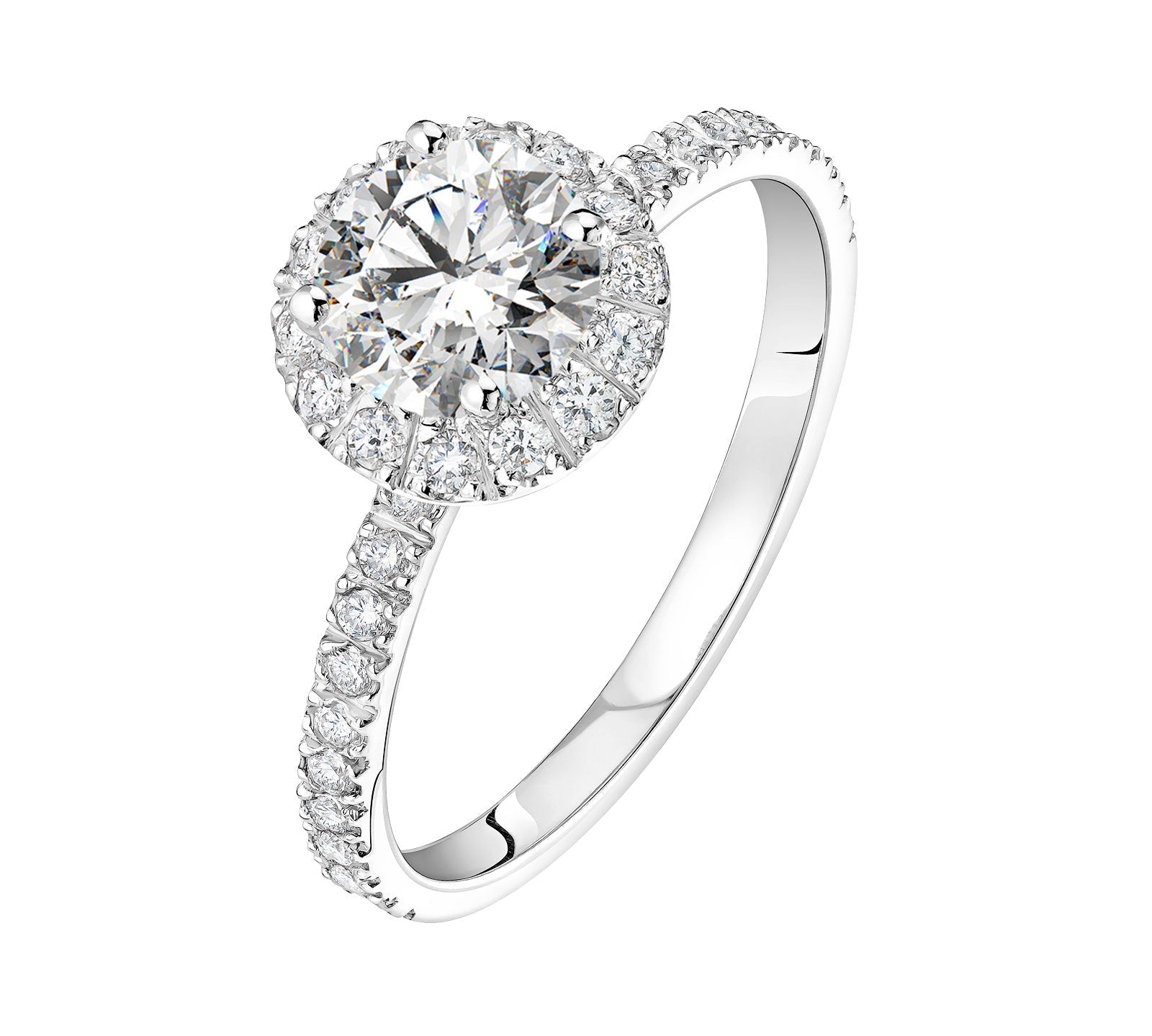 0.80 CT Round Shaped Moissanite Halo Engagement Ring 3