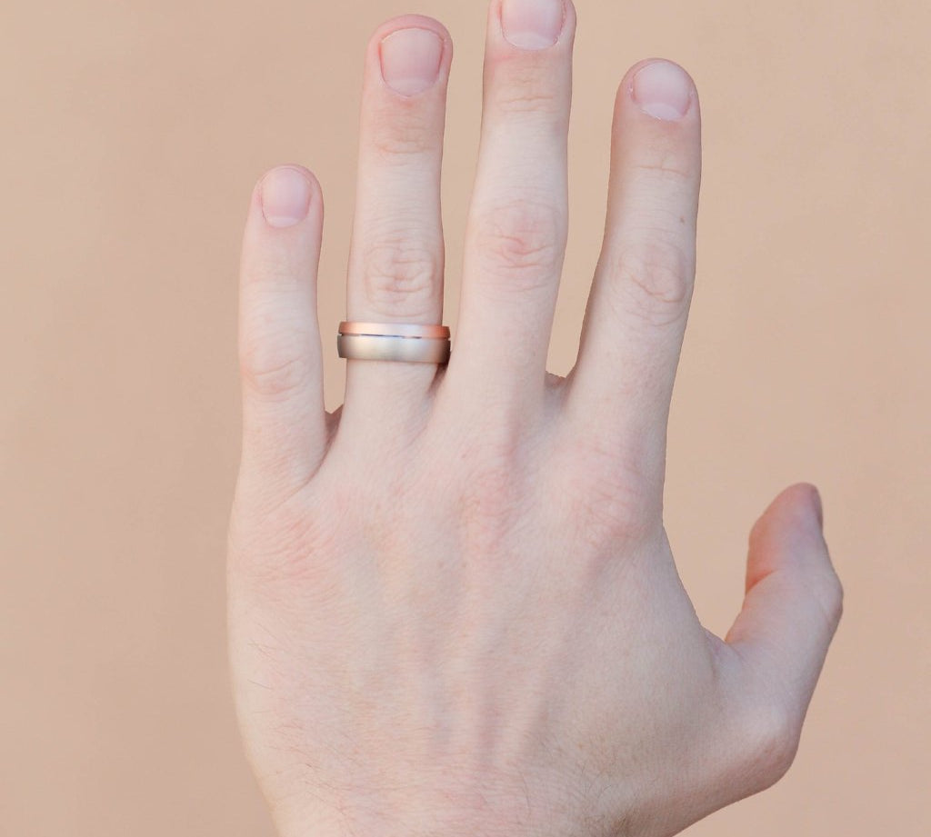 Satin-Finish Two Tone Regular Men's Band 3