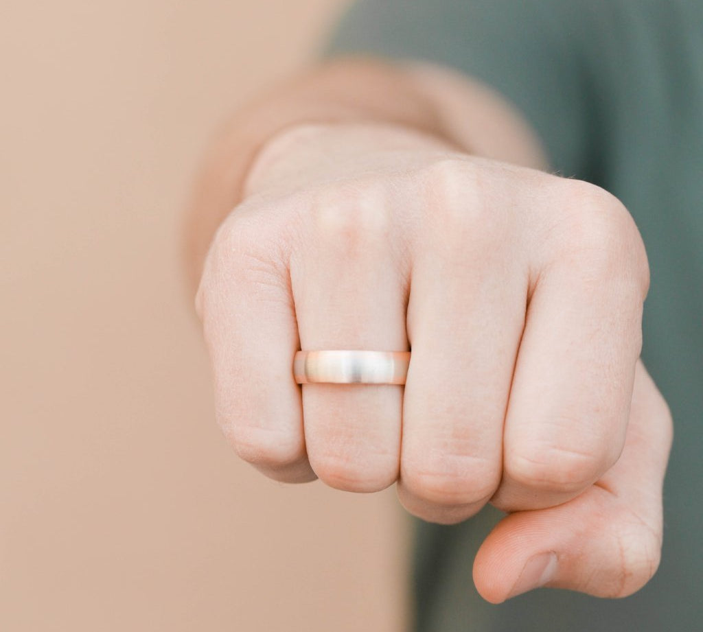 Classic Satin-Finish Rose Gold Men's Band 2