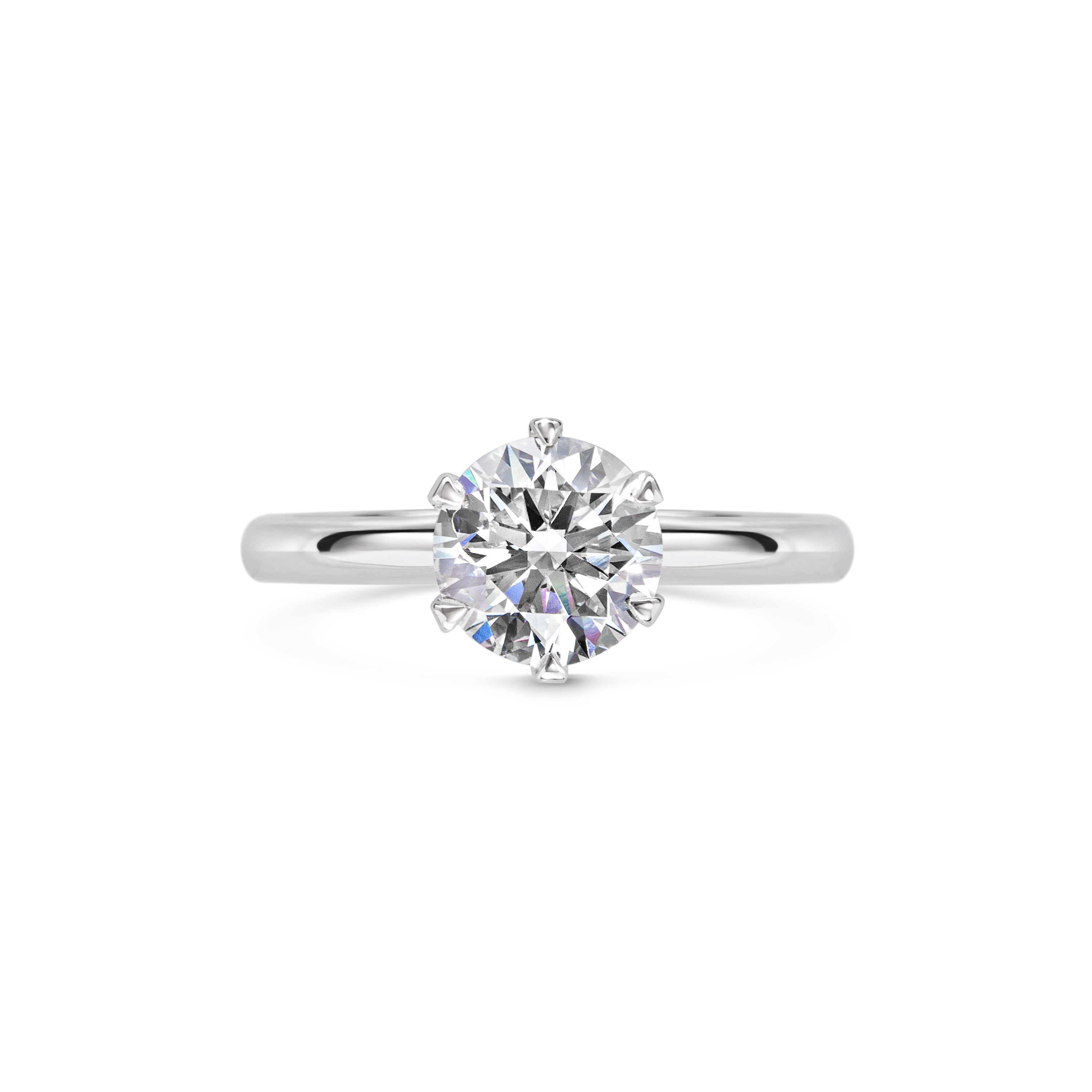 1.5 CT Round Solitaire CVD F/VS1 Diamond Engagement Ring 1