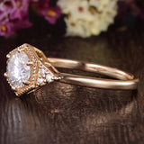 1.60 CT Round Cut Vintage Art Deco Moissanite Engagement Ring 6