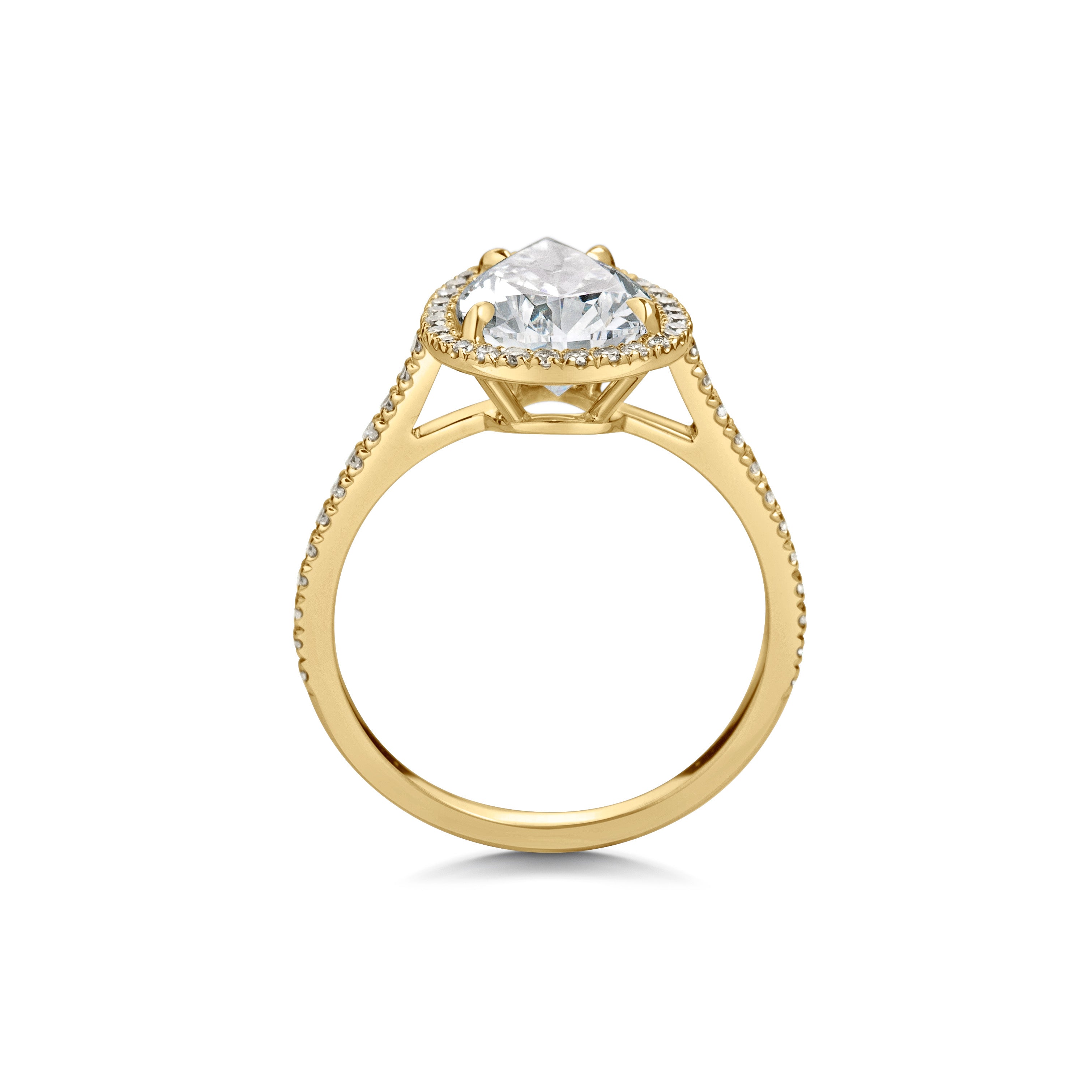 2 CT Pear Halo CVD F/VS1 Diamond Engagement Ring 5