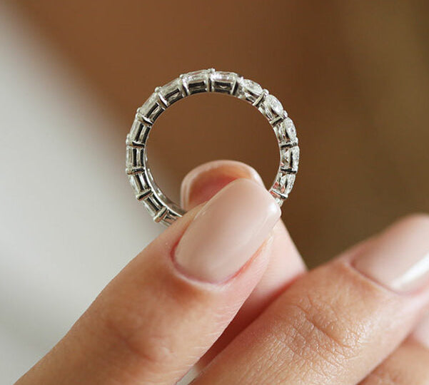 2.0 TCW Asscher and Round Cut Alternative Style Wedding Band 3