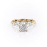 2.15 CT Cushion Cut Pave Moissanite Engagement Ring 11