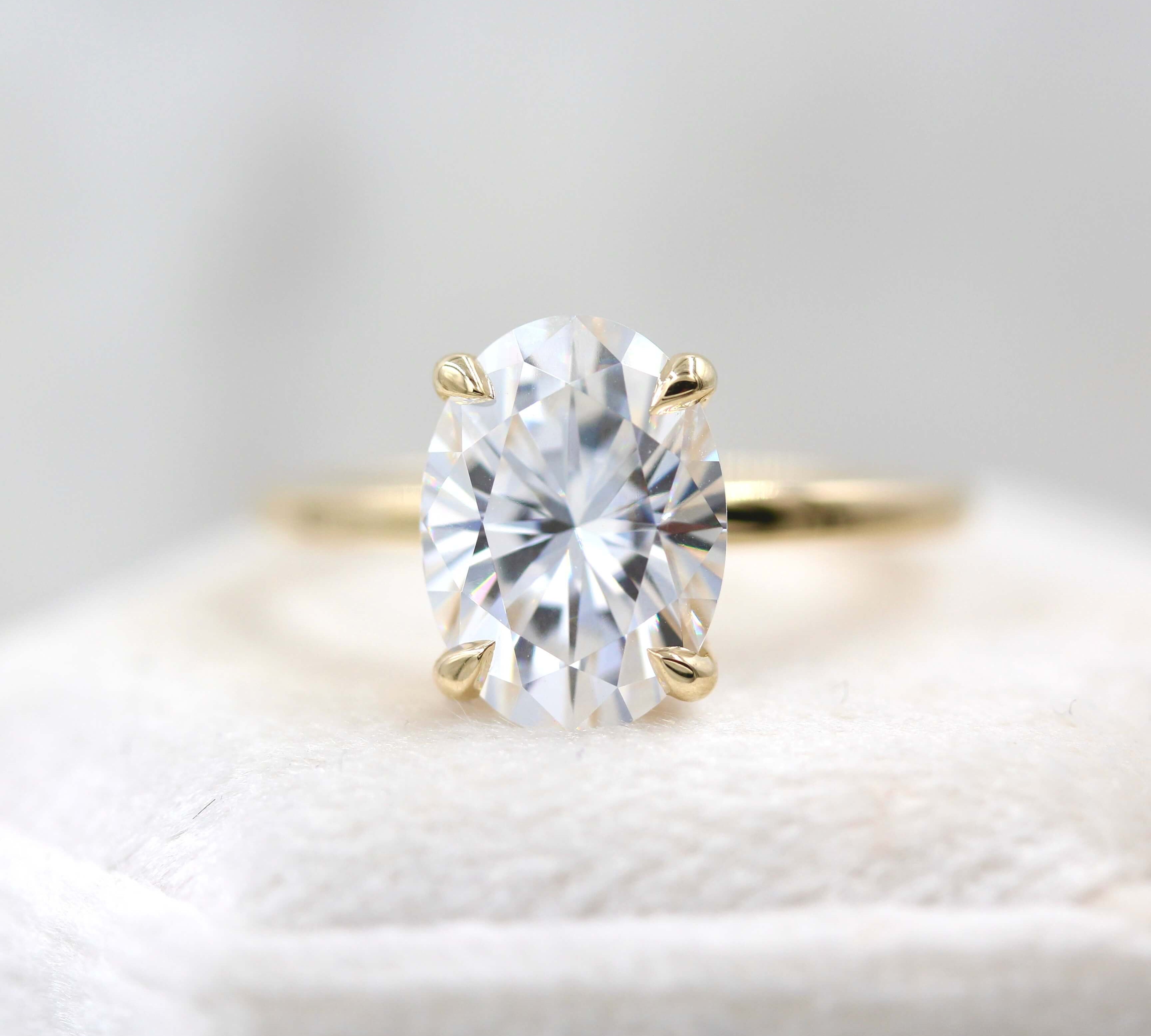 3.50 CT Oval Cut Solitaire Moissanite Engagement Ring 1
