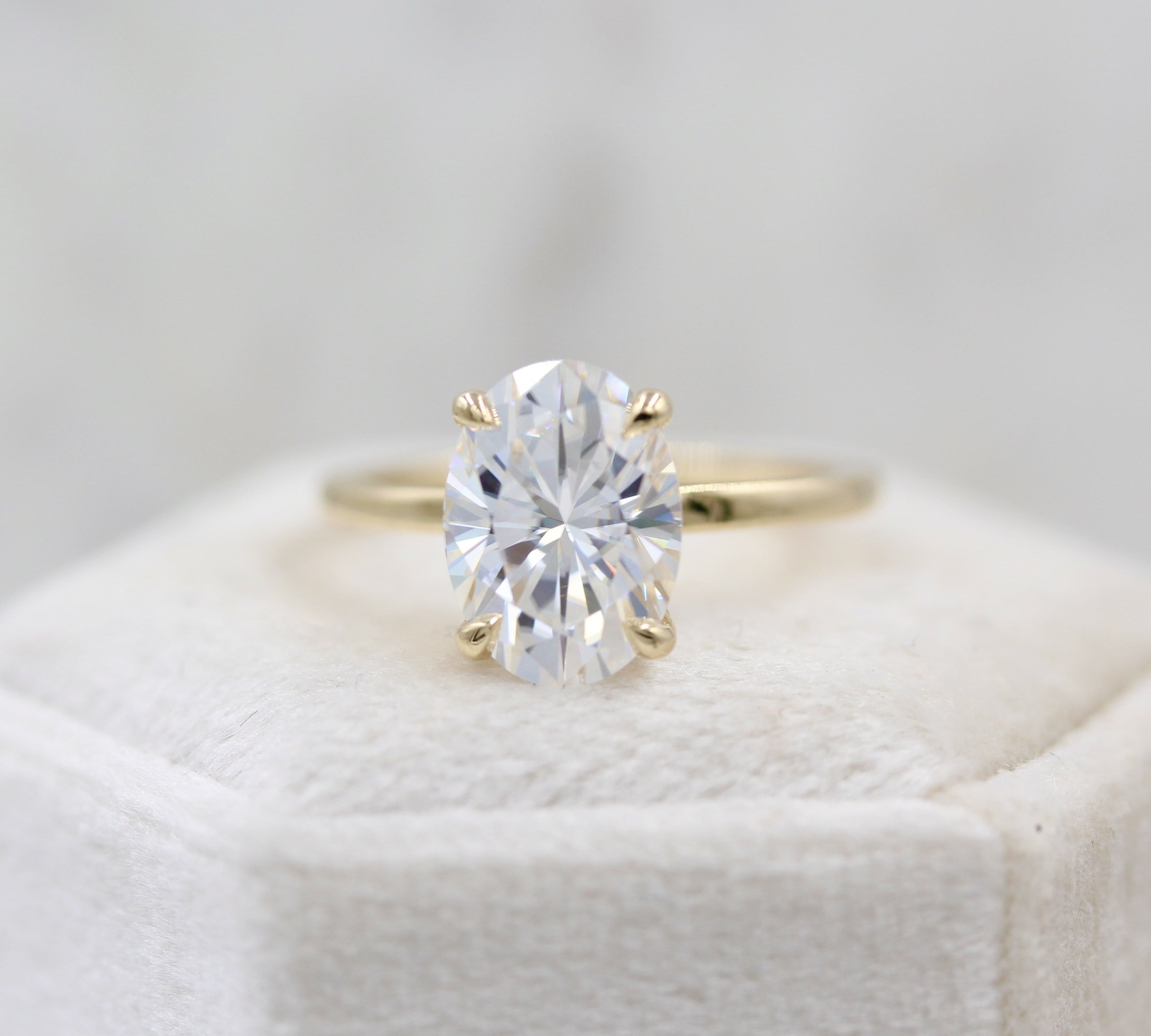 3.50 CT Oval Cut Solitaire Moissanite Engagement Ring 3