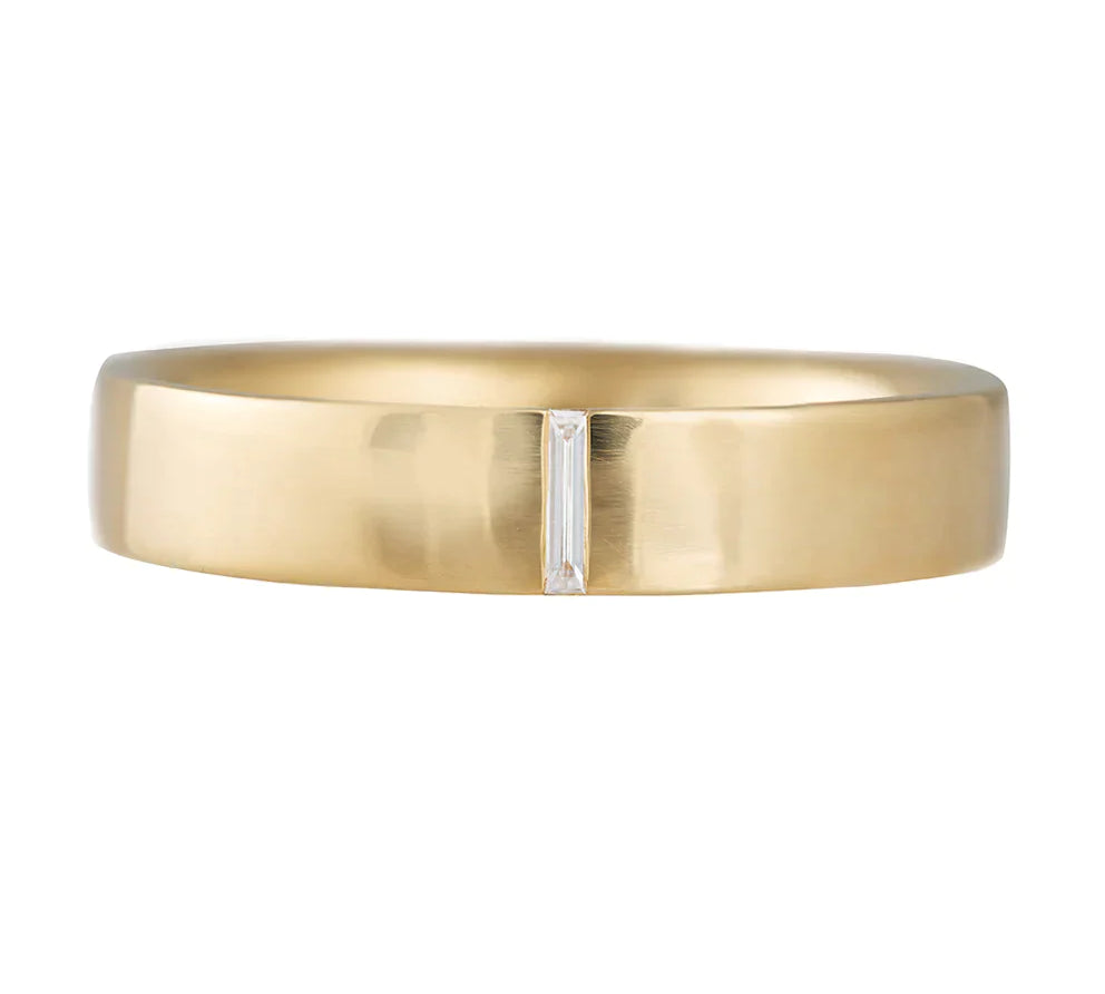 Classic Needle Baguette Wedding Band For Men 1
