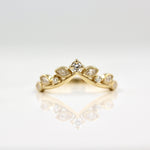 0.21 TCW Round Cut Milgrain Curved Moissanite Wedding Band 1