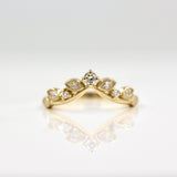 0.21 TCW Round Cut Milgrain Curved Moissanite Wedding Band 1