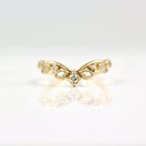 0.21 TCW Round Cut Milgrain Curved Moissanite Wedding Band 3