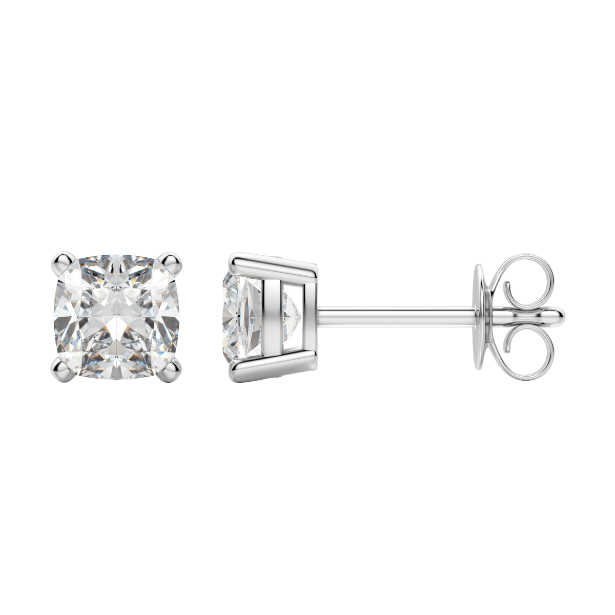 0.50 CT-2.0 CT Cushion Solitaire CVD F/VS Diamond Earrings 4