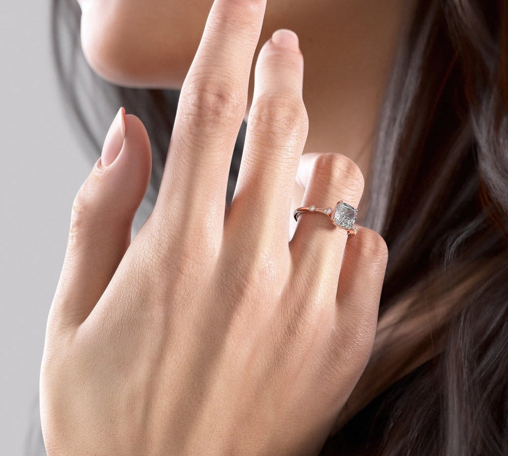 2.15 CT Cushion Cut Milgrain Vintage Style Engagement Ring 2