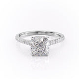 2.15 CT Cushion Cut Pave Setting Moissanite Engagement Ring 10