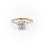 2.15 CT Cushion Cut Pave Setting Moissanite Engagement Ring 11
